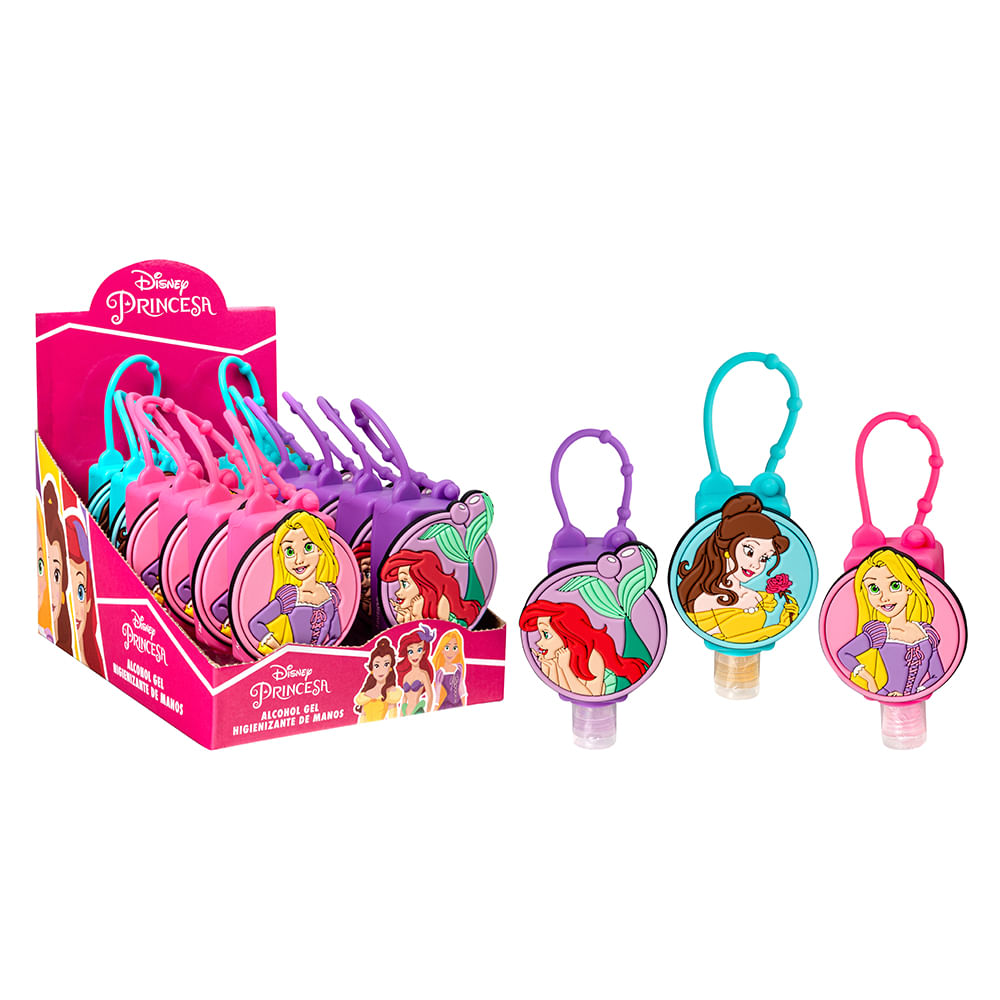 Alcohol Gel Princesas Silicona 29ml - Caja 12 Unidades
