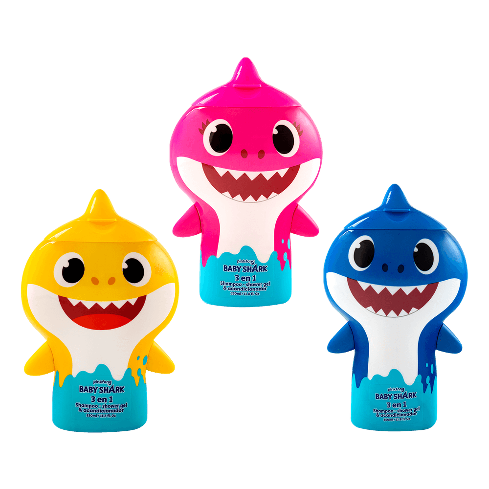 Shampoo Baby Shark 350ml 3 en 1 - Caja 12 Unidades Mix