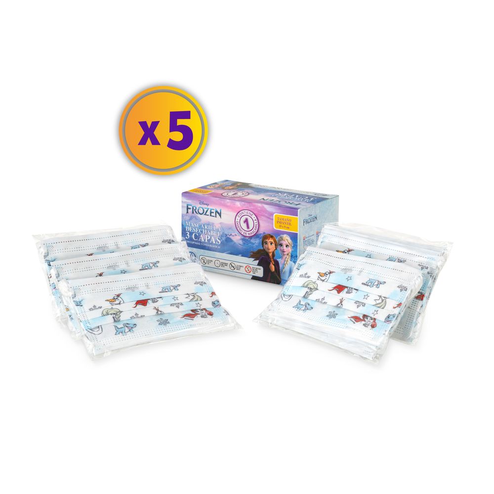 Mascarilla Frozen - 5 cajas de 50 unidades c/u