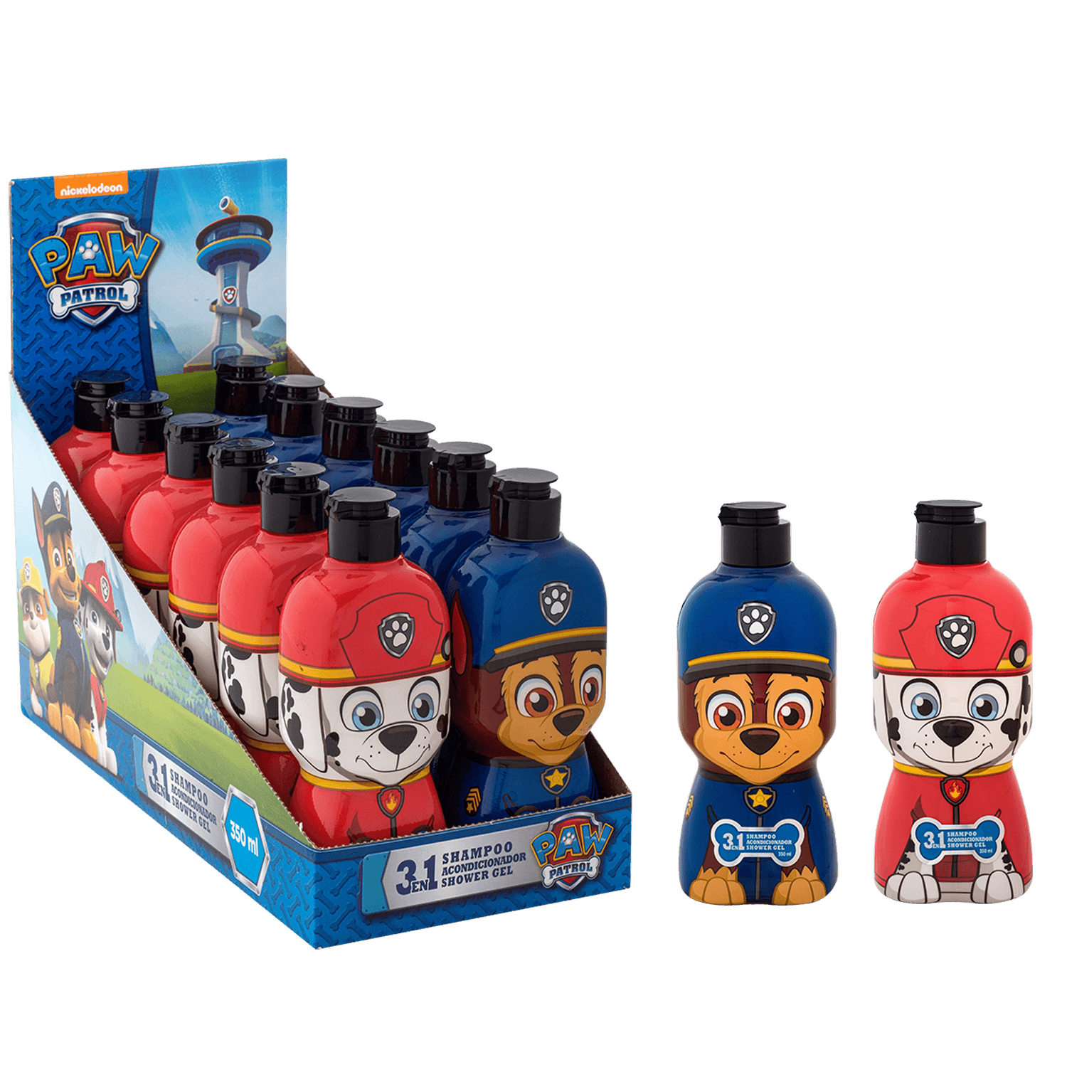 Caja 12 Unidades Shampoo Paw Patrol 3 En 1 350 Ml