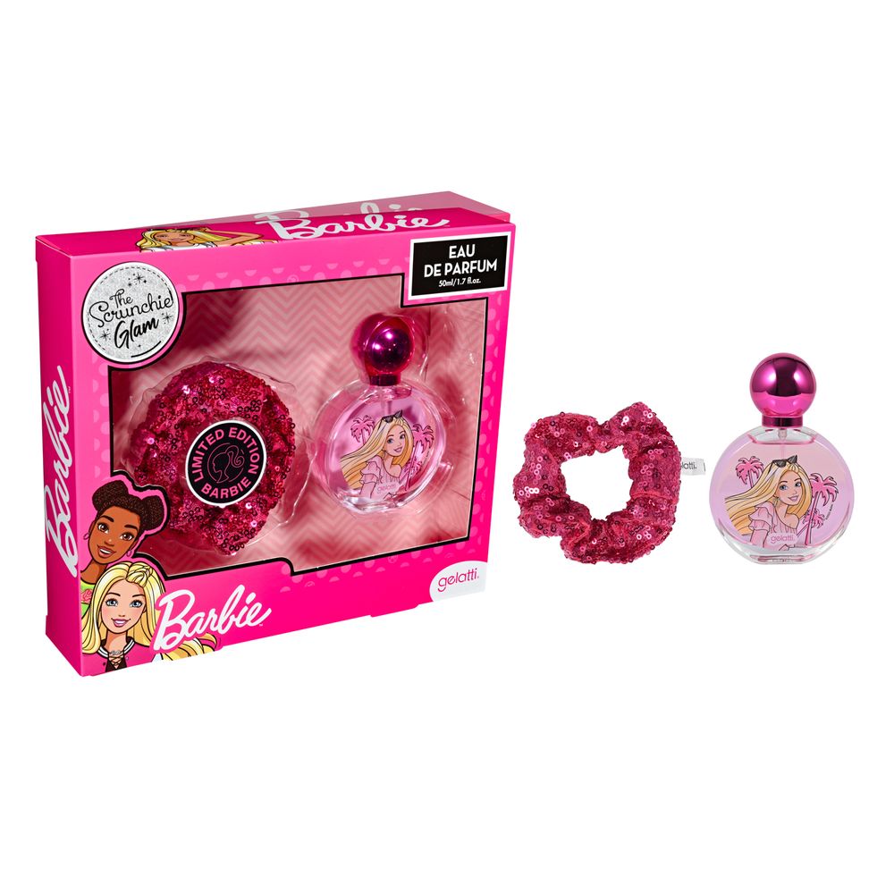 Perfume Barbie 50ml + Scrunchie - Caja 6 Unidades