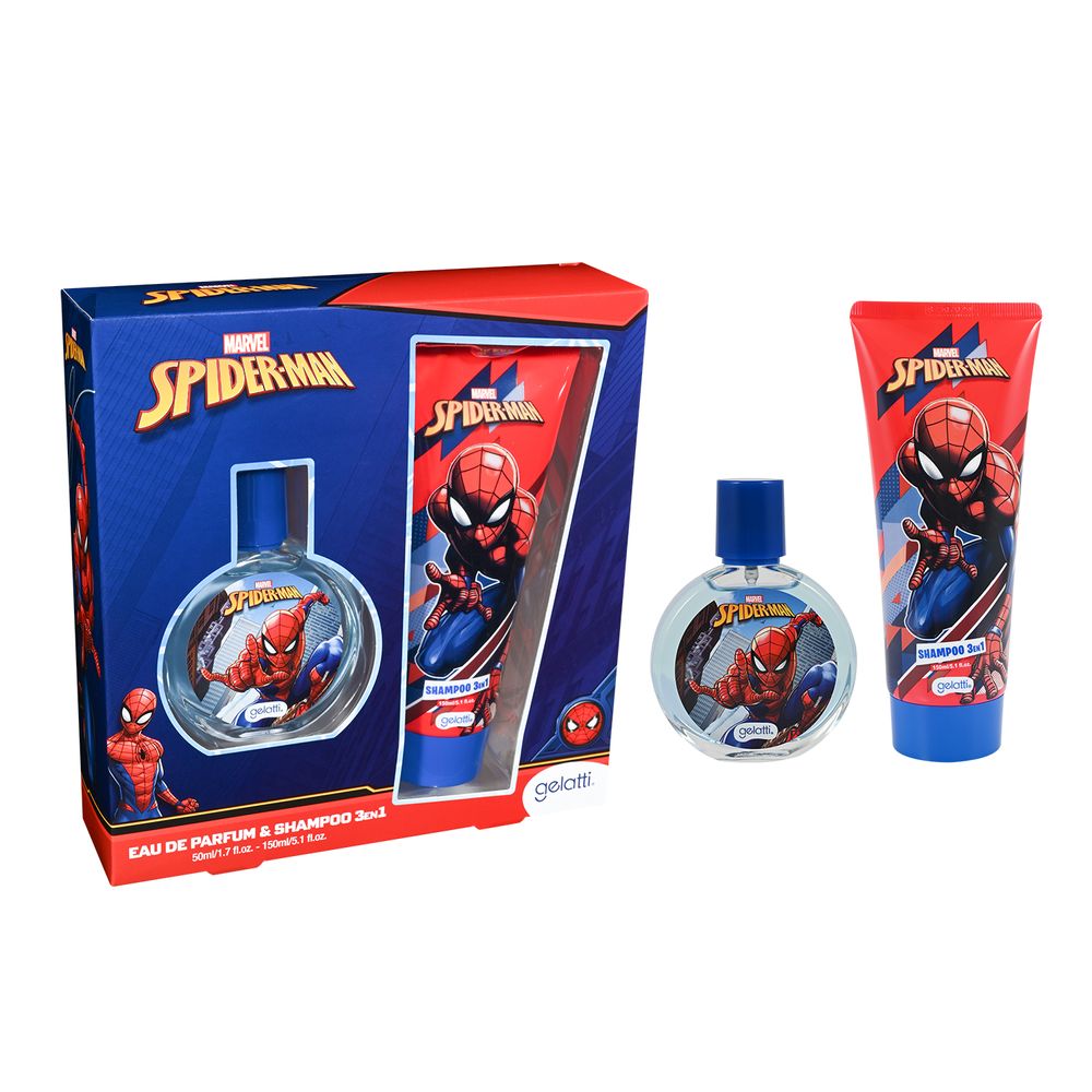 Perfume SpiderMan  50ml + Shampoo 3 en 1 - Caja 6 Unidades