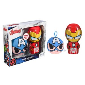 Set de Baño IronMan- Shampoo 3 en 1   IronMan +  Esponja de baño  Cap. América - Caja de 6 unidades