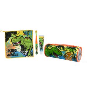 Set Pasta Dientes + Cepillo + Toalla Dino Rex 12x1