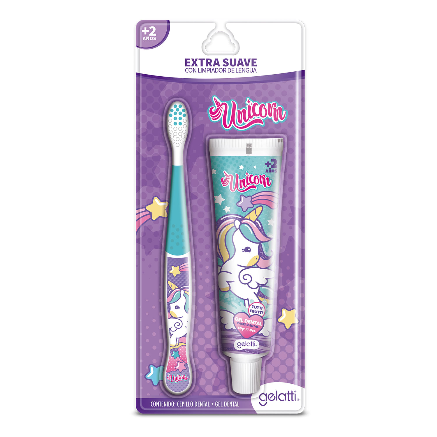 Caja 12 Unidades - Pasta Dientes Unicornio 50ml + Cepillo Dental Niña