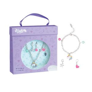 Set de Joyeria UNICORNIO pulsera con 3 charms - brazalete + 3 charms unicornio