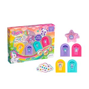 Set de pinta pelo Unicornio mediano - 4 pinta pelos + set gemas  + pinche para pelo