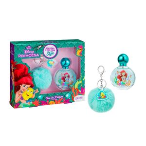 Set de Perfume PRINCESAS ARIEL perfume edp 50ml + llavero pom pom. Caja de 6 unidades