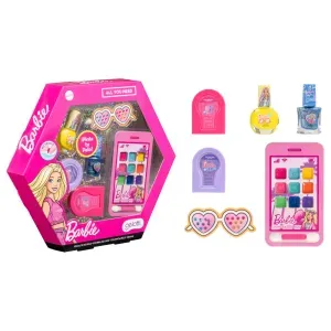 BARBIE - 2 Nail Polish + 2 Hair Chalk Clip + 1 PVC Palette + 1 Gems Small